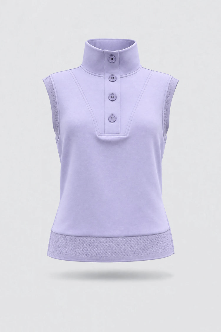 Convertible Collar Golf Vest - Lavender