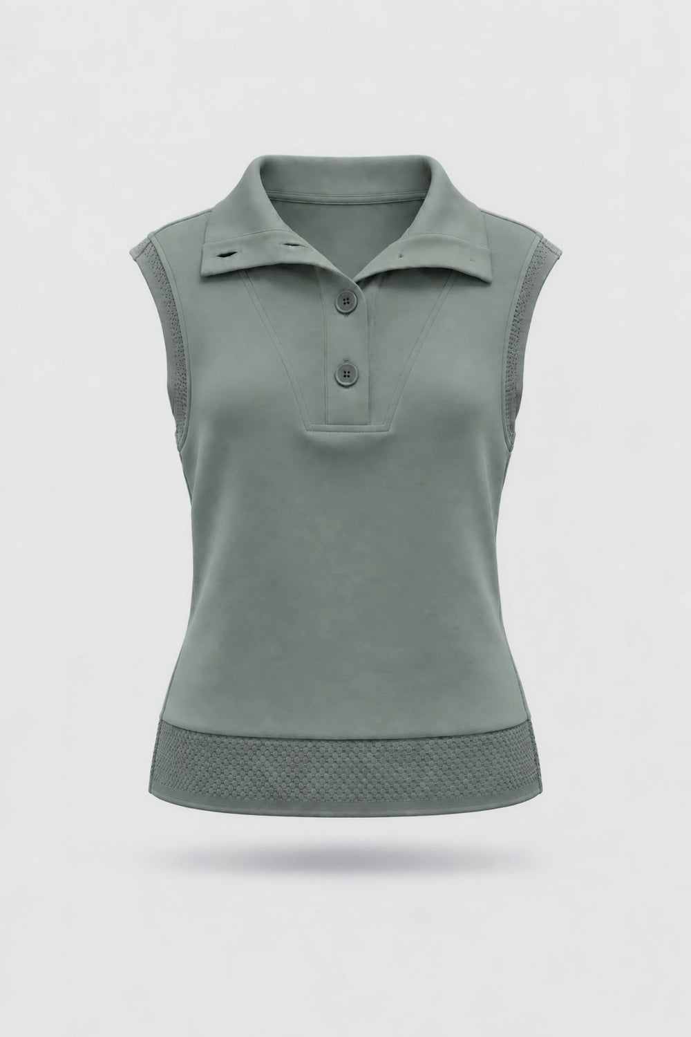 Convertible Collar Golf Vest - Sage Grey