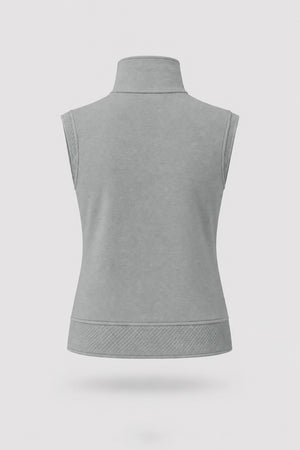 Mock Neck Polo Top - Sage Grey