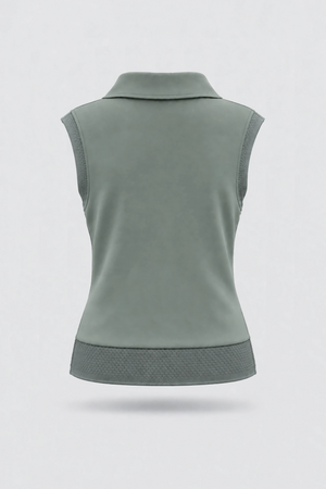Convertible Collar Golf Vest - Sage Grey