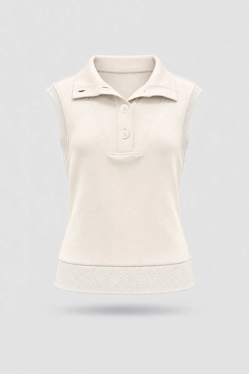 Convertible Collar Golf Vest - Ivory