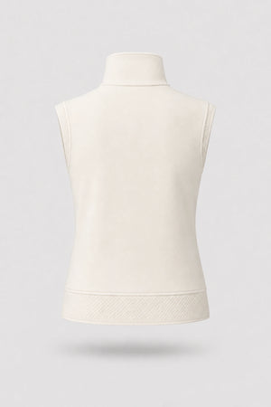 Mock Neck Polo Top - Ivory