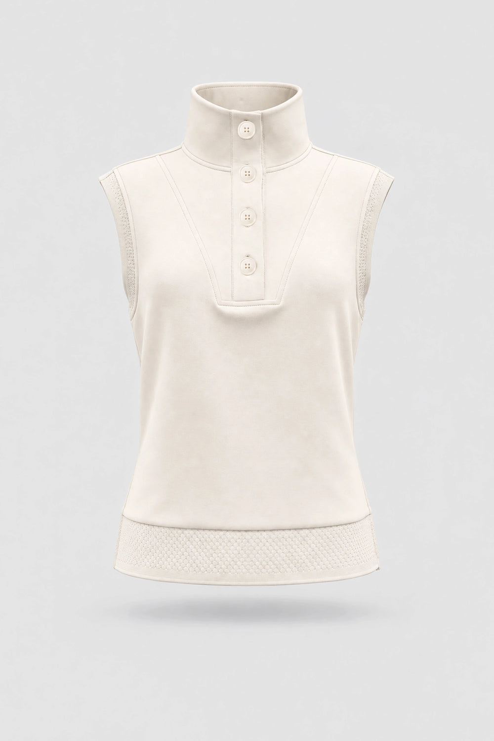 Convertible Collar Golf Vest - Ivory