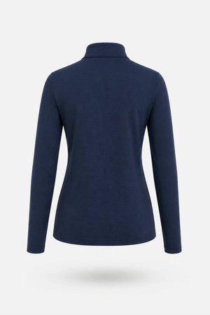 The Long Sleeve Zip Neck Golf Top - Navy