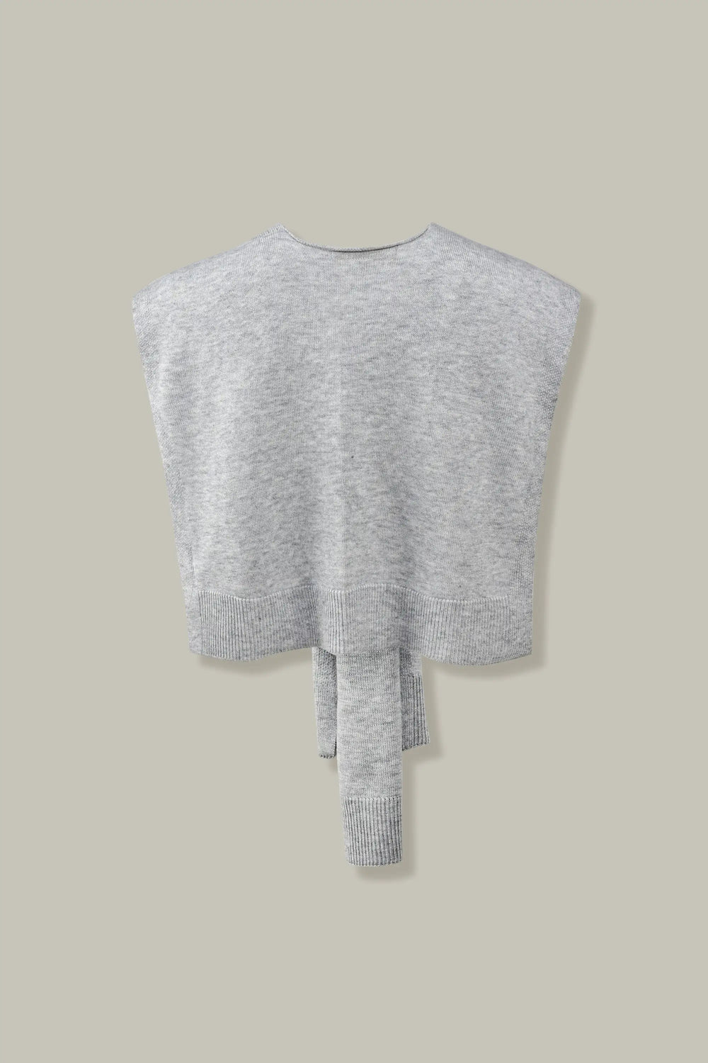 Knit Tie Wrap Shawl - Light Heather Grey