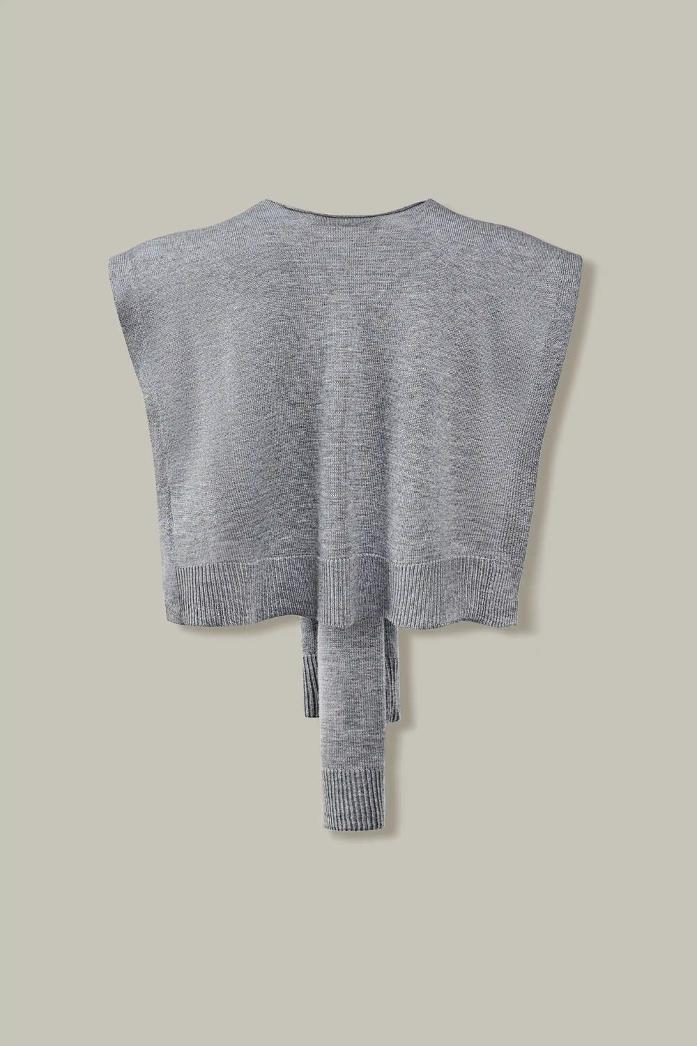 Knit Tie Wrap Shawl - Heather Grey