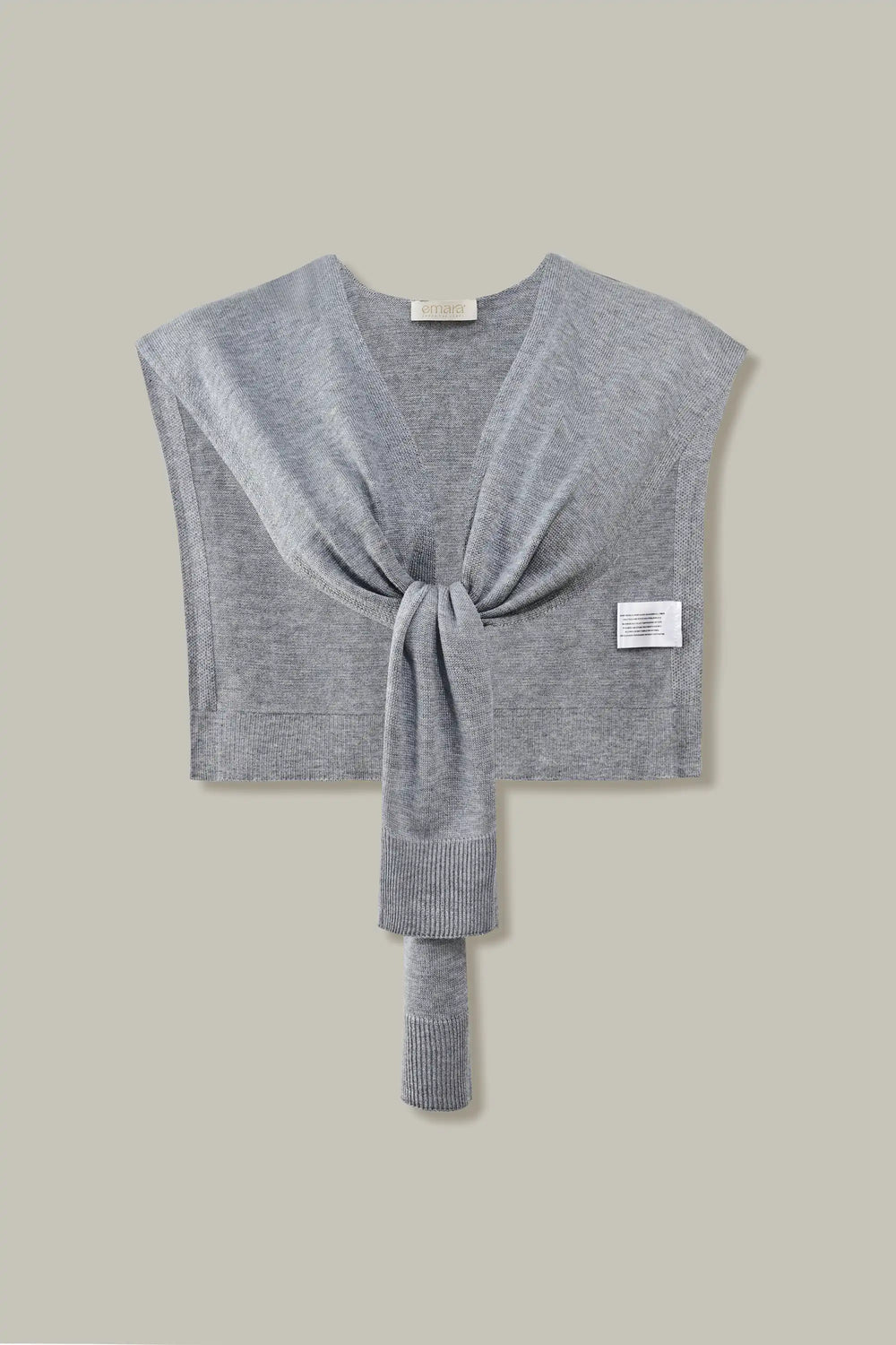 Knit Tie Wrap Shawl - Heather Grey