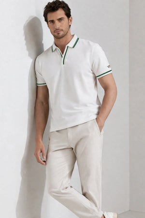 Contrast Trim Performance Polo - Optic White