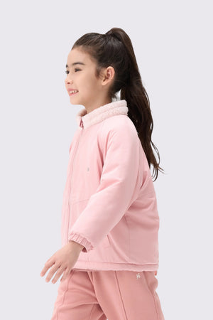 Cozy Reversible Fleece Jacket - Dusty Rose