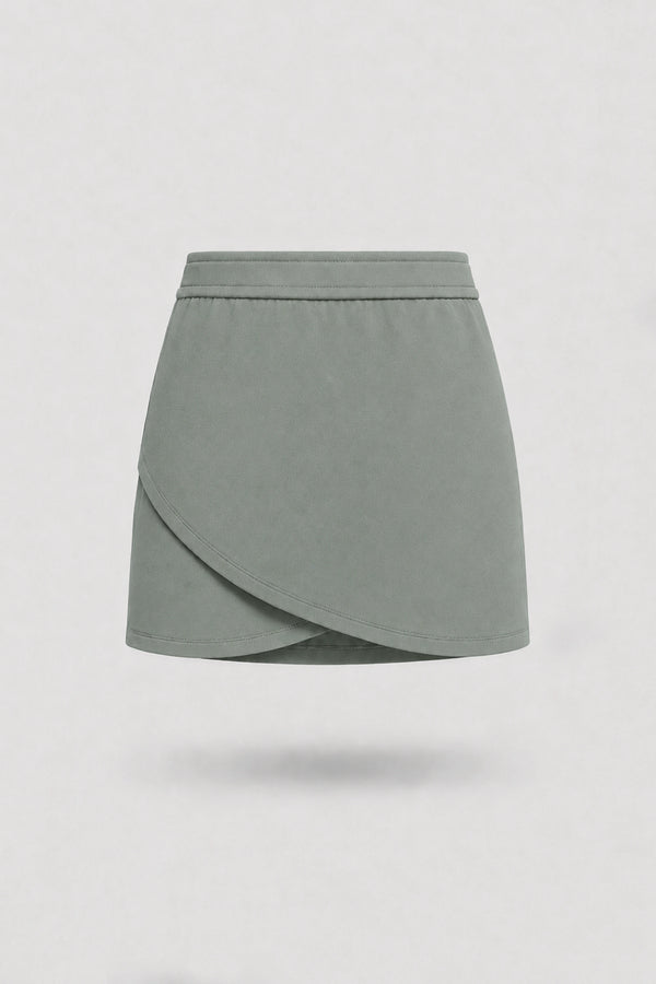 The Sculpt Wrap Golf Skort - Sage Grey