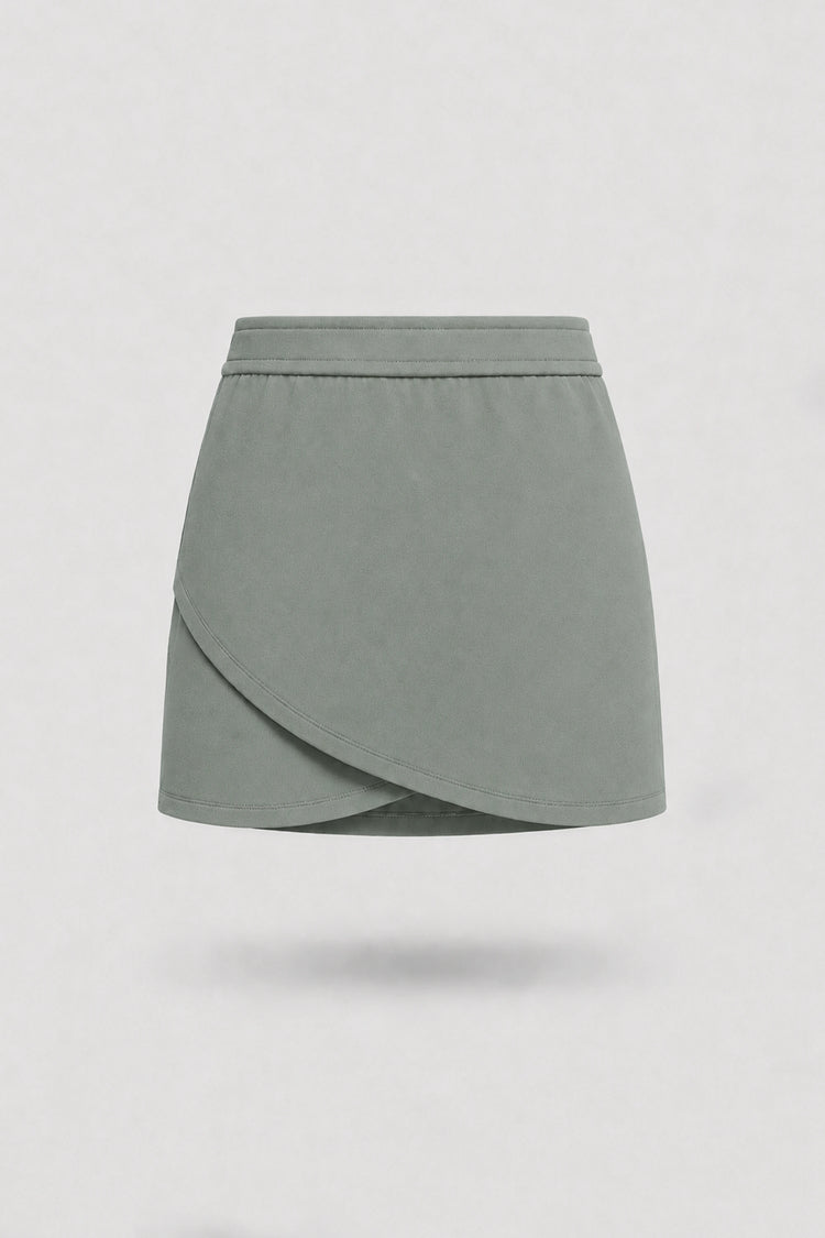 The Sculpt Wrap Golf Skort - Sage Grey