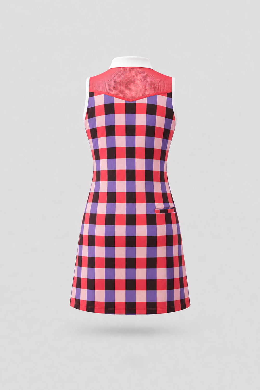 The Sleeveless Zip Golf Dress - Match Plaid