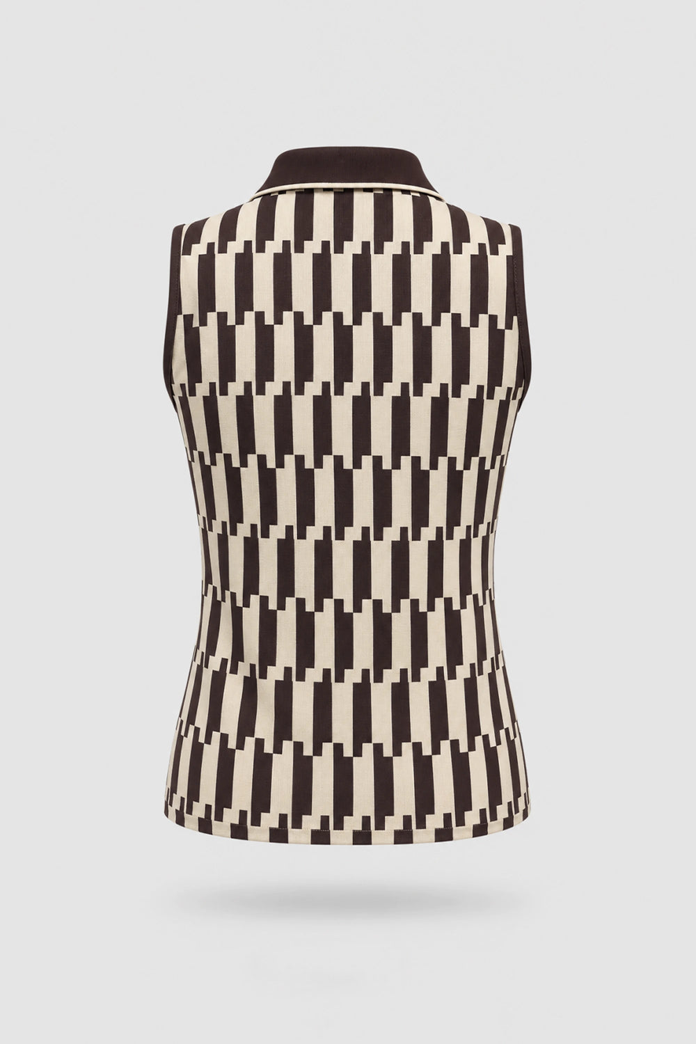 The Sleeveless Zip Neck Golf Polo - Verona Print