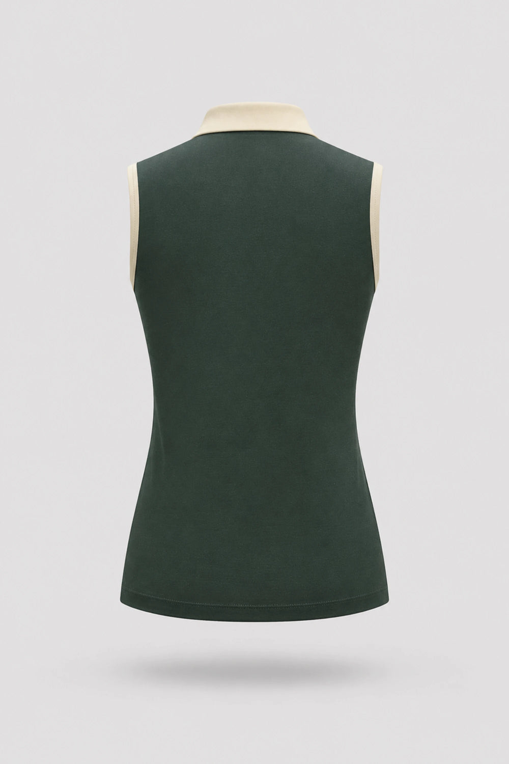 The Sleeveless Zip Neck Golf Polo - Evergreen