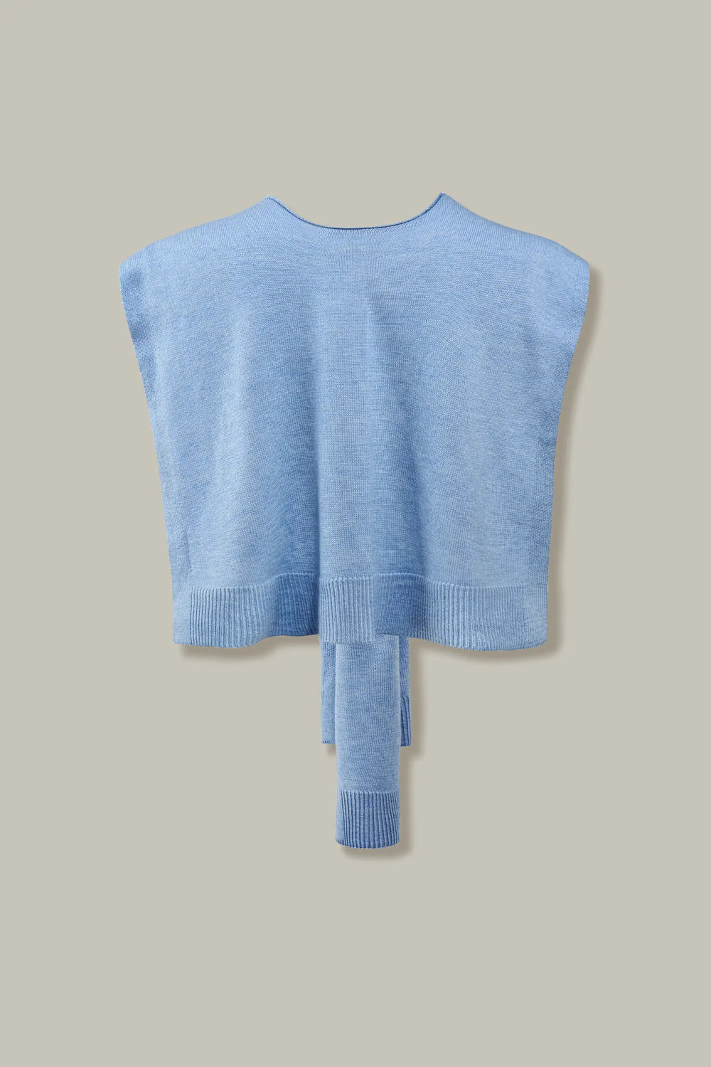 Knit Tie Wrap Shawl - Soft Sky Blue