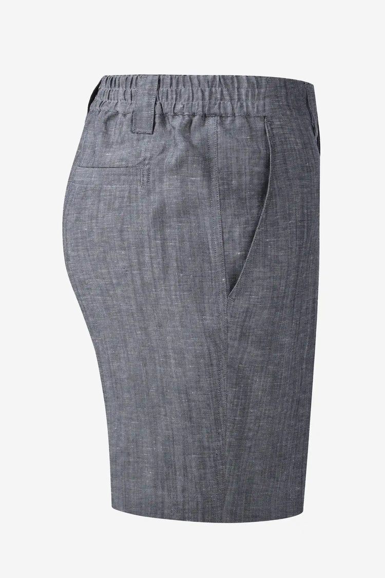 Men’s Linen-Blend Tailored Shorts - Heather Grey