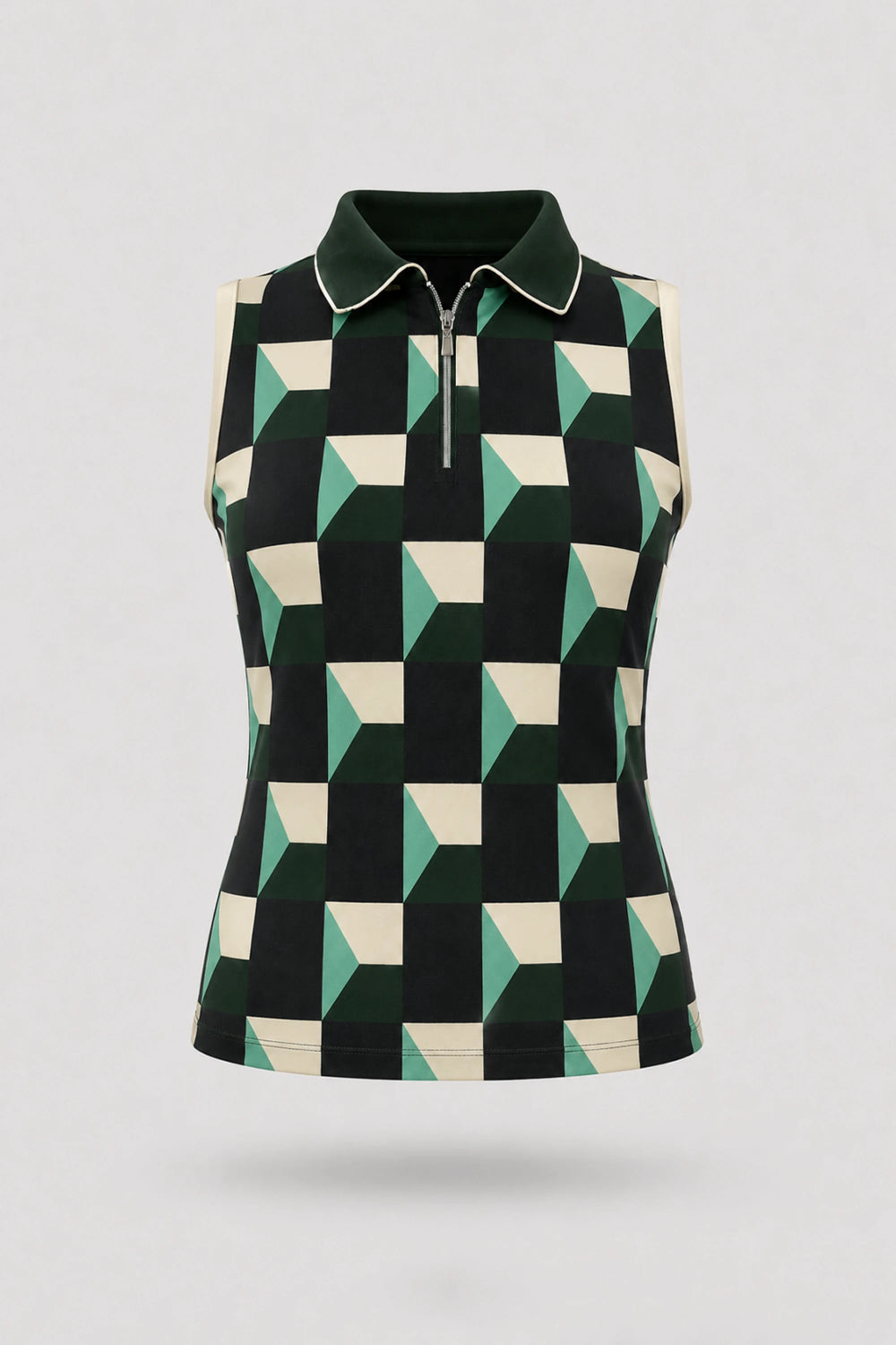 The Sleeveless Zip Neck Golf Polo - Club Geo