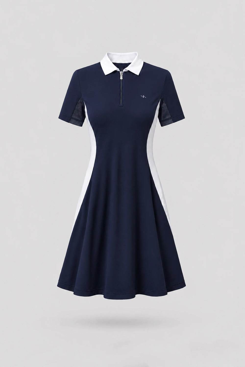 The Contour Zip Polo Golf Dress - Midnight Navy