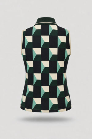The Sleeveless Zip Neck Golf Polo - Club Geo