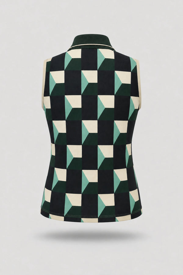 The Sleeveless Zip Neck Golf Polo - Club Geo