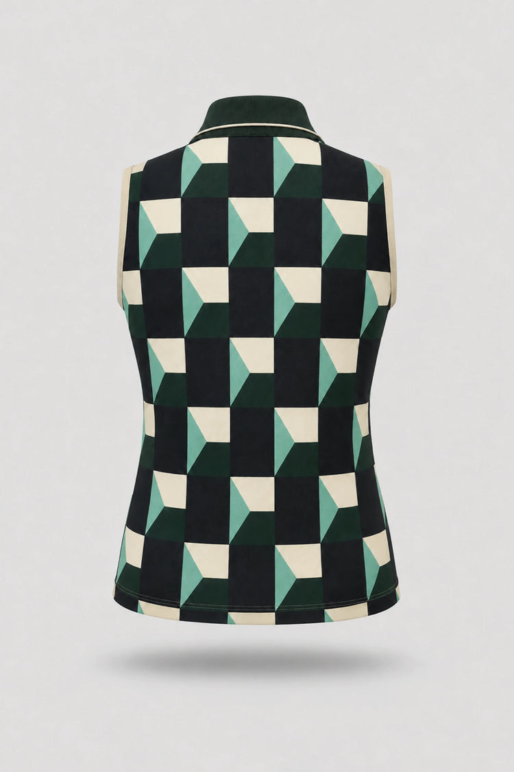 The Sleeveless Zip Neck Golf Polo - Club Geo