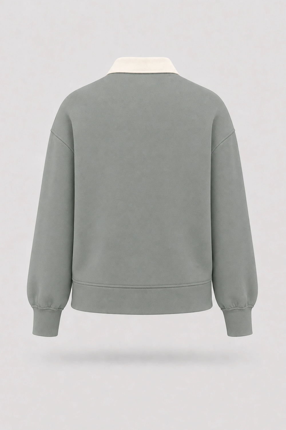The Sculpt Knit Polo Sweatshirt - Sage Grey