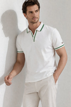 Contrast Trim Performance Polo - Optic White