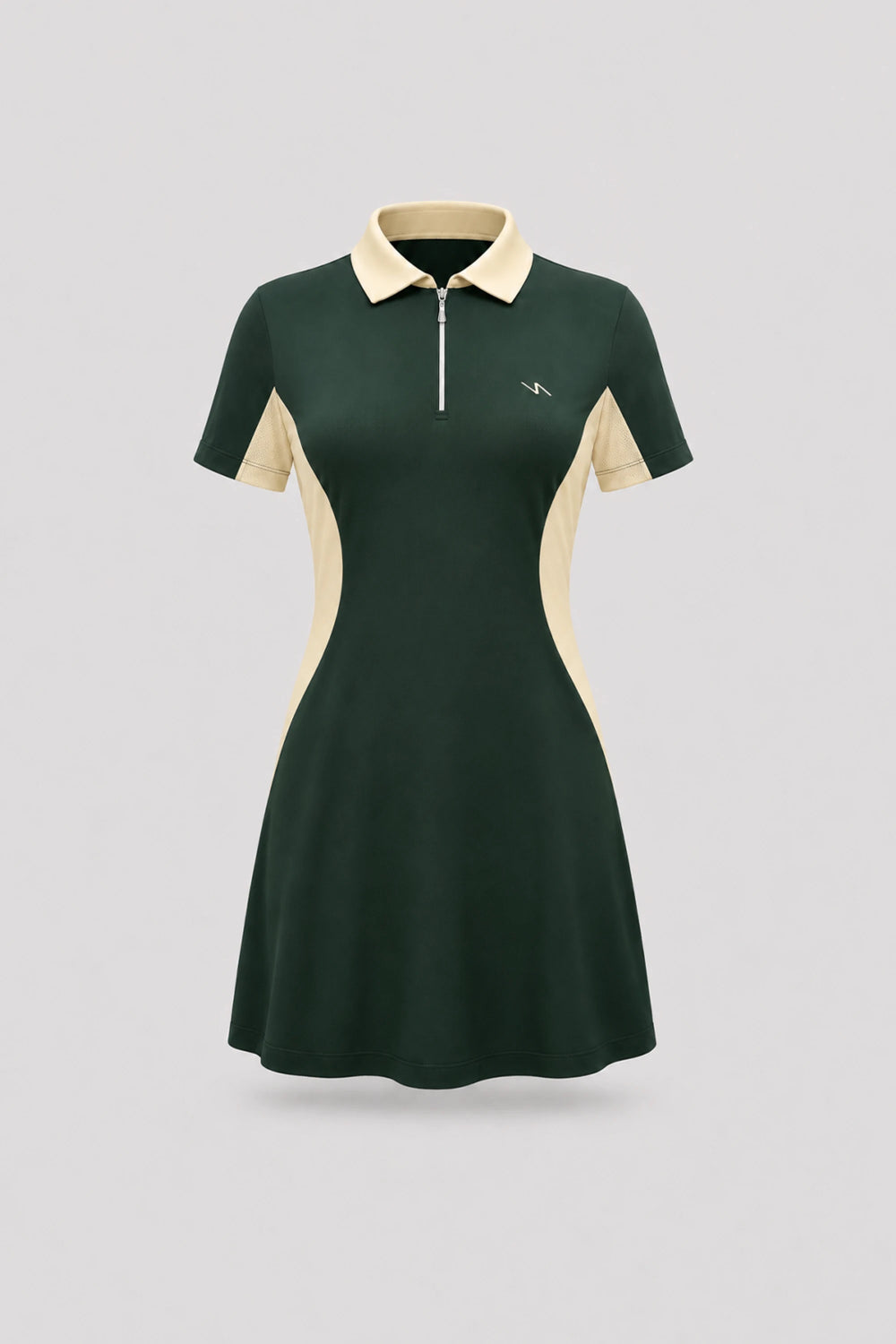 The Contour Zip Polo Golf Dress - Evergreen
