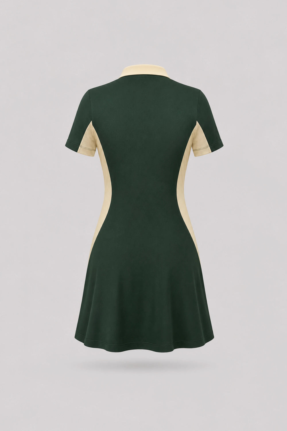 The Contour Zip Polo Golf Dress - Evergreen