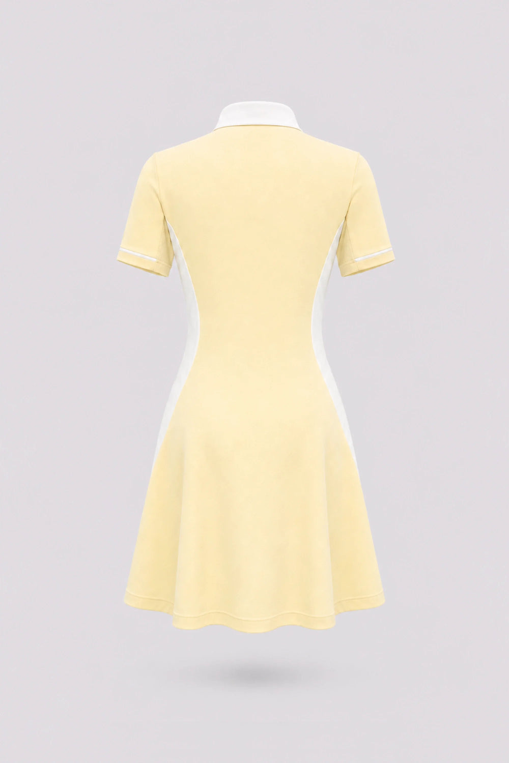 The Contour Zip Polo Golf Dress - Yellow