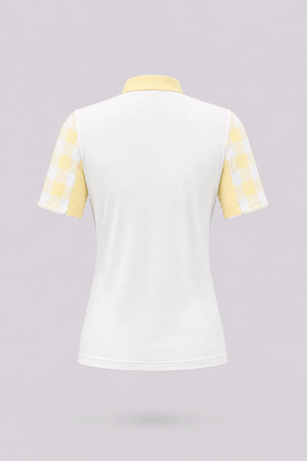 The Contour Zip Neck Top - Yellow Gingham