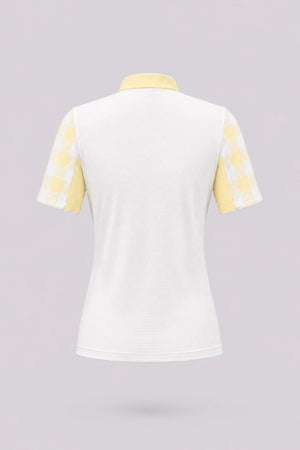 The Contour Zip Neck Top - Yellow Gingham
