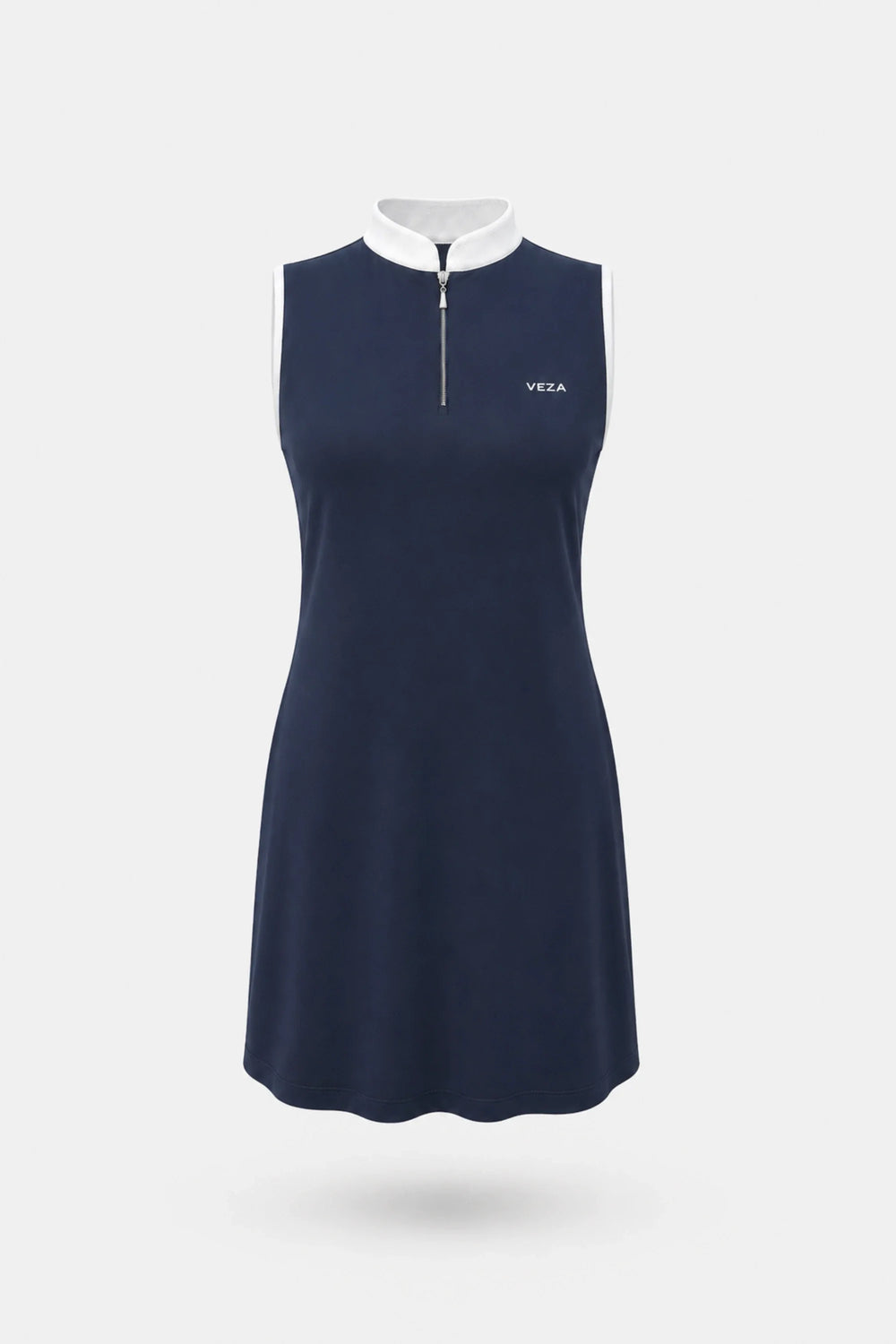 The Sleeveless Zip Golf Dress - Navy