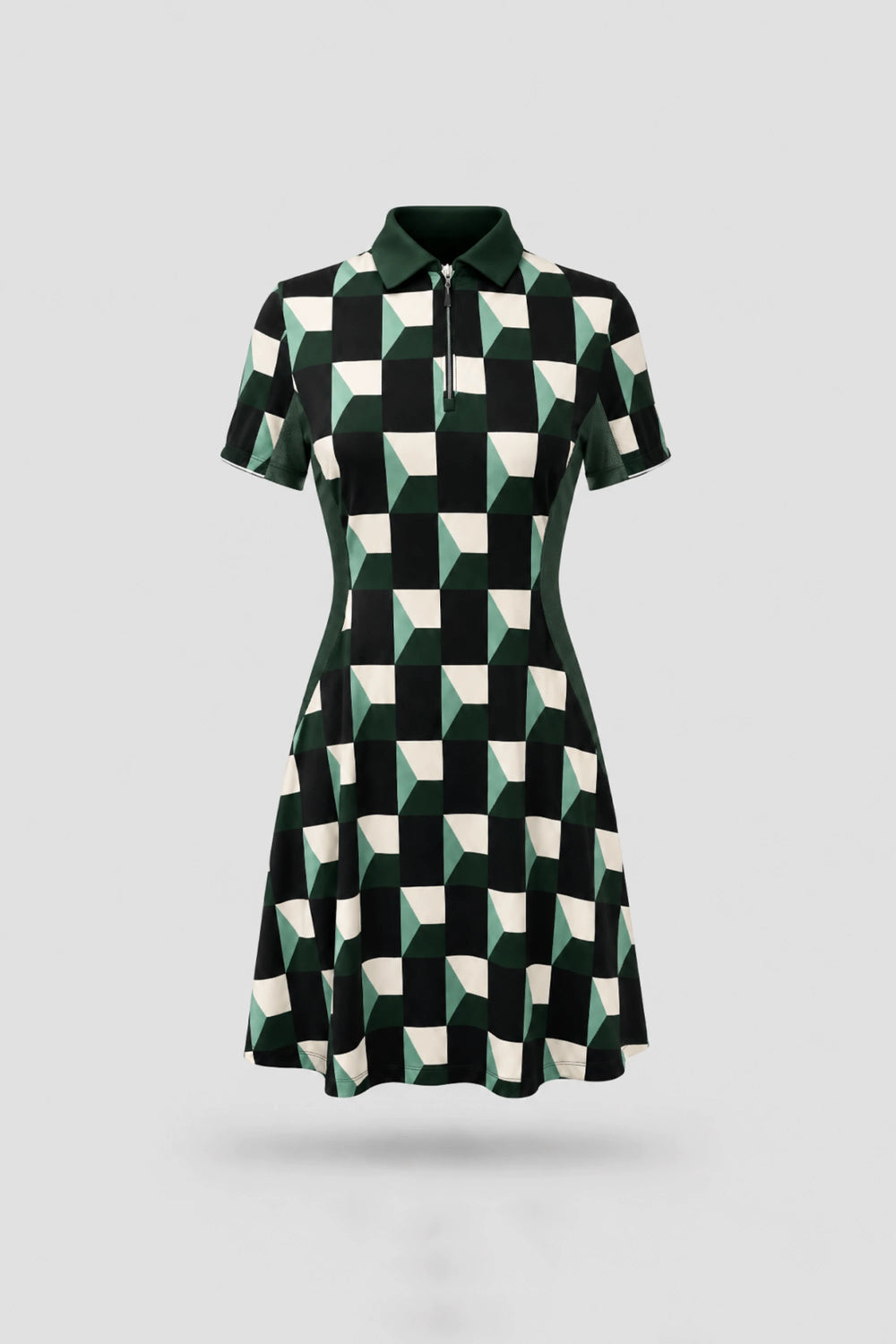 The Contour Zip Polo Golf Dress - Club Geo