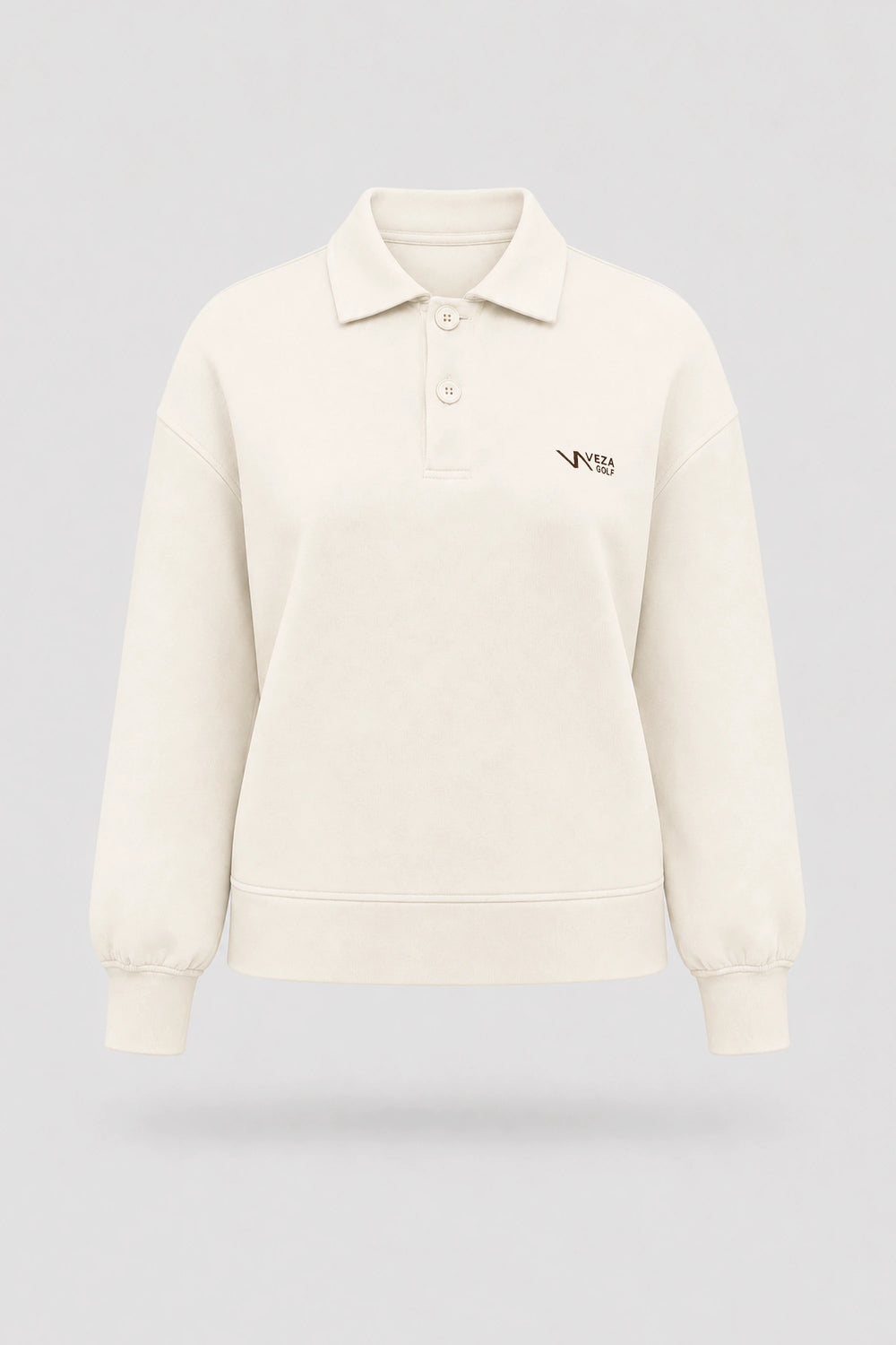 The Sculpt Knit Polo Sweatshirt - Ivory