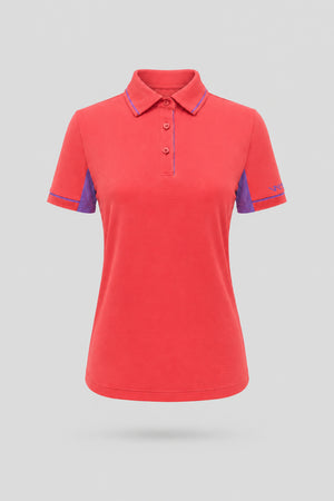 The Sculpt Golf Polo - Coral Red