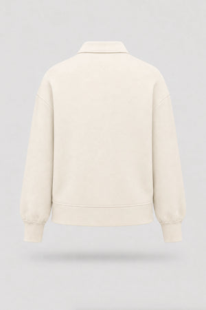 The Sculpt Knit Polo Sweatshirt - Ivory