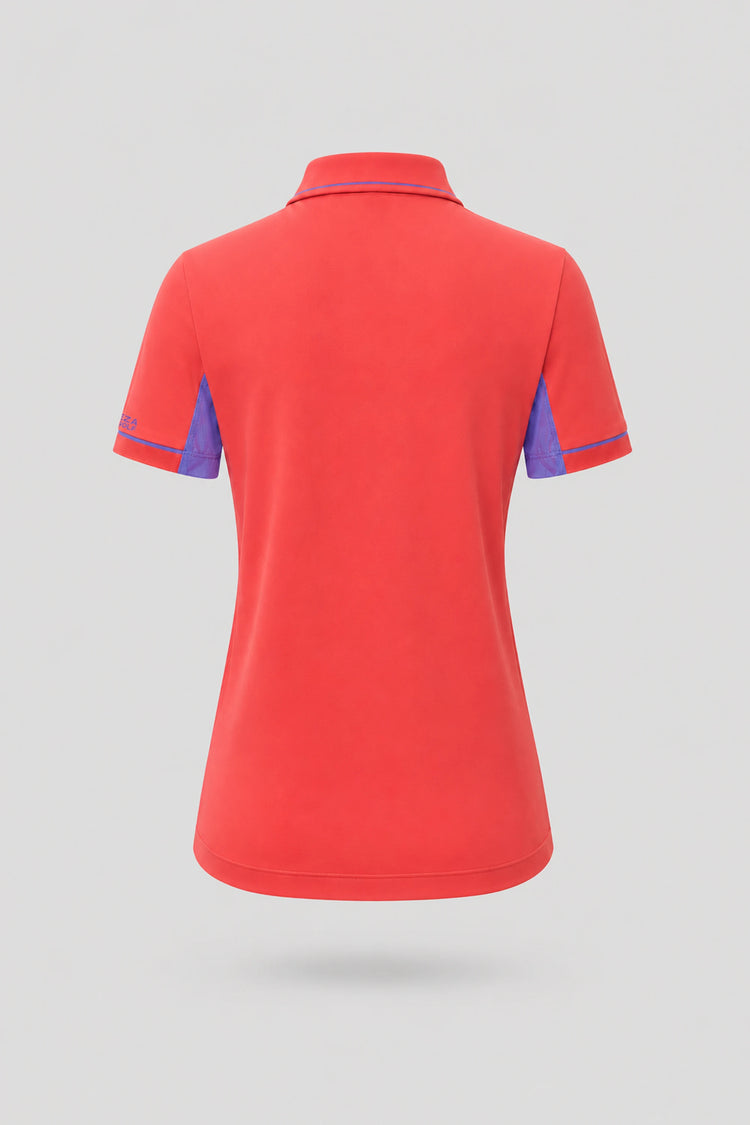 The Sculpt Golf Polo - Coral Red