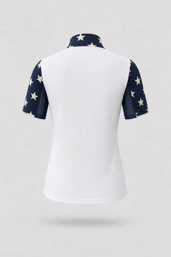 The Contour Zip Neck Top - Starfield