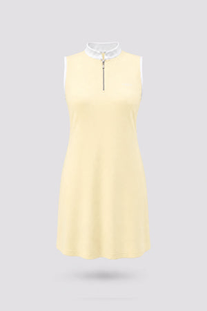 The Sleeveless Zip Golf Dress - Yellow