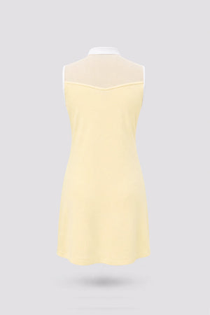 The Sleeveless Zip Golf Dress - Yellow