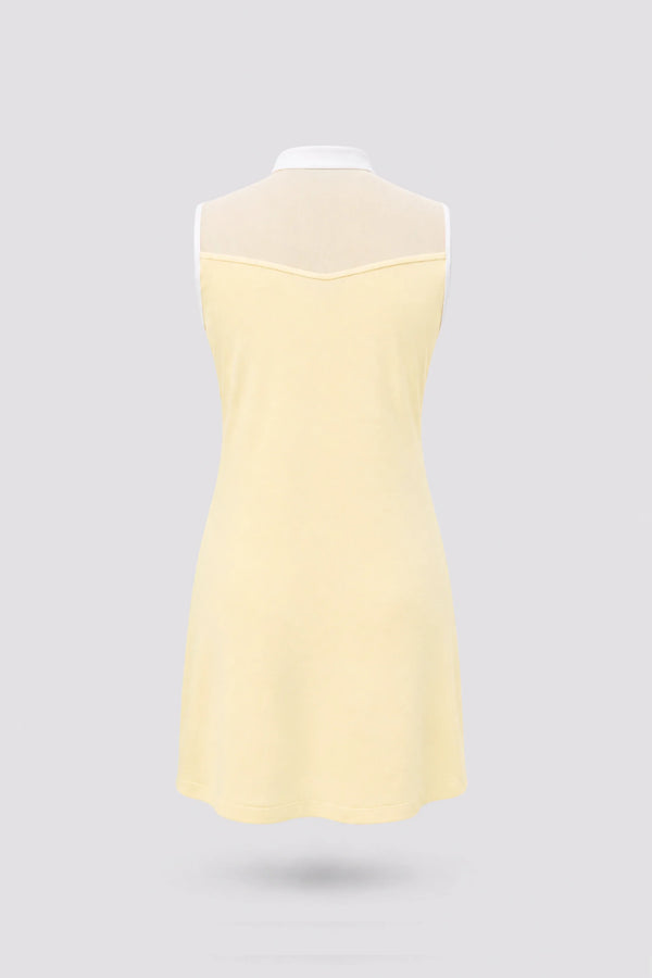 The Sleeveless Zip Golf Dress - Yellow