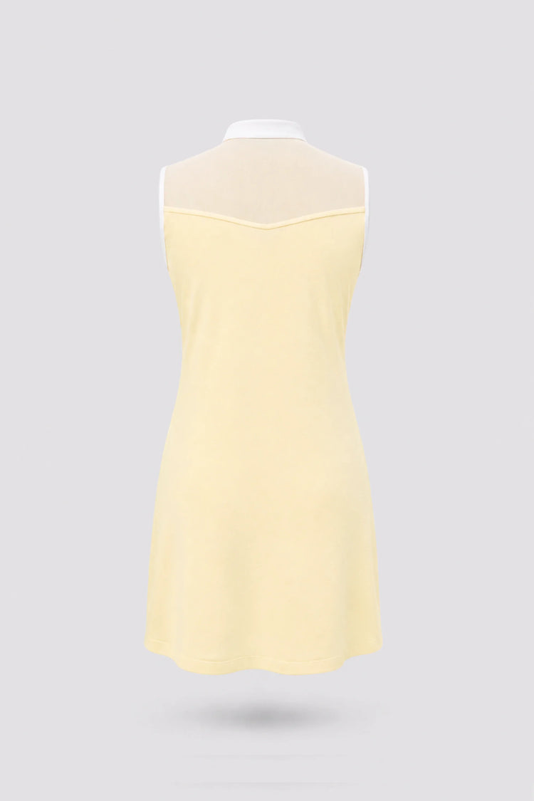 The Sleeveless Zip Golf Dress - Yellow