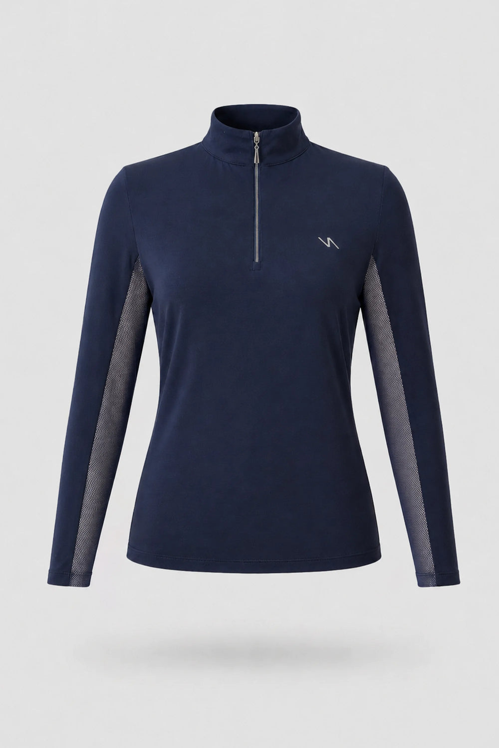 The Long Sleeve Zip Neck Golf Top - Midnight Navy