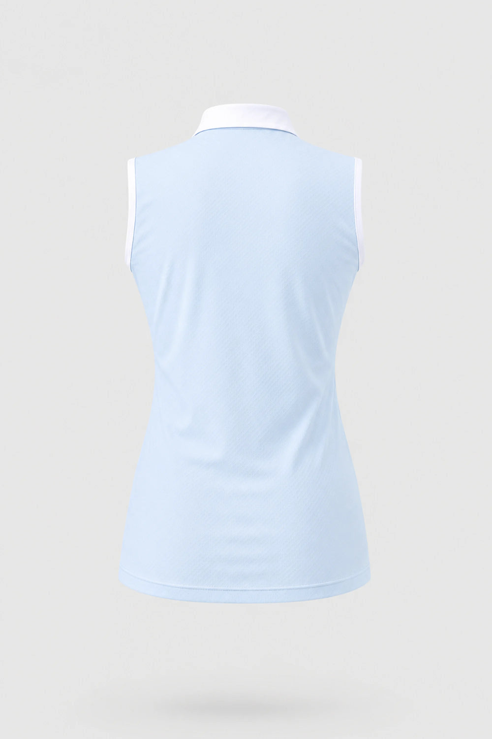 The Sleeveless Zip Neck Golf Polo - Sky Mist