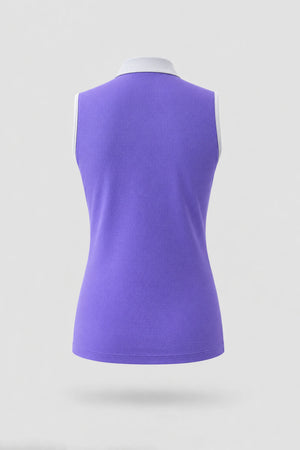 The Sleeveless Zip Neck Golf Polo - Violet
