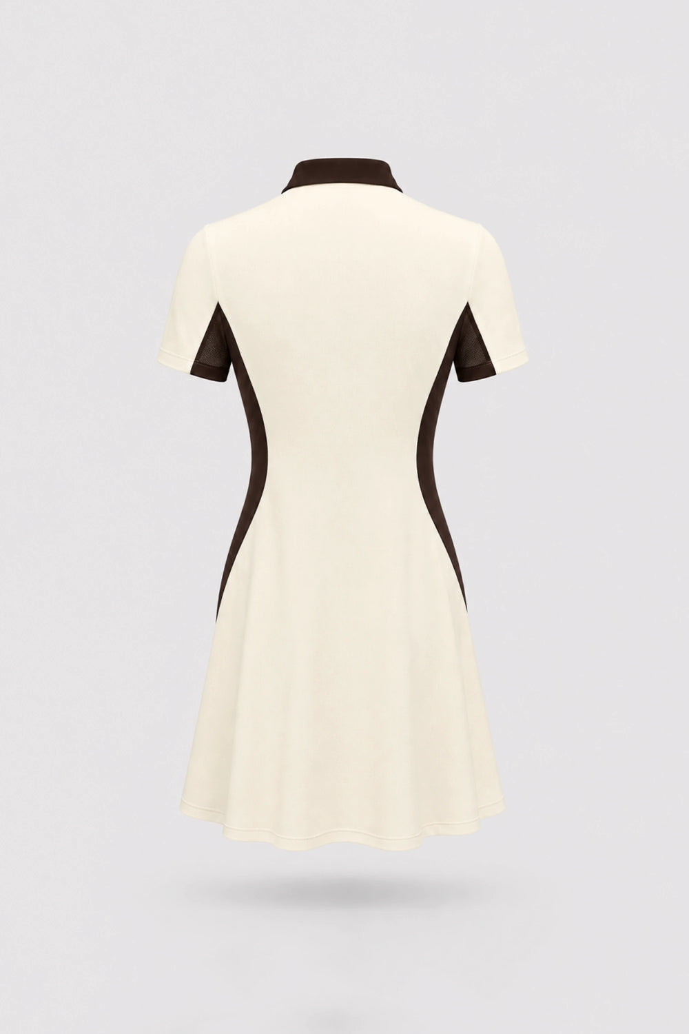 The Contour Zip Polo Golf Dress - Cream