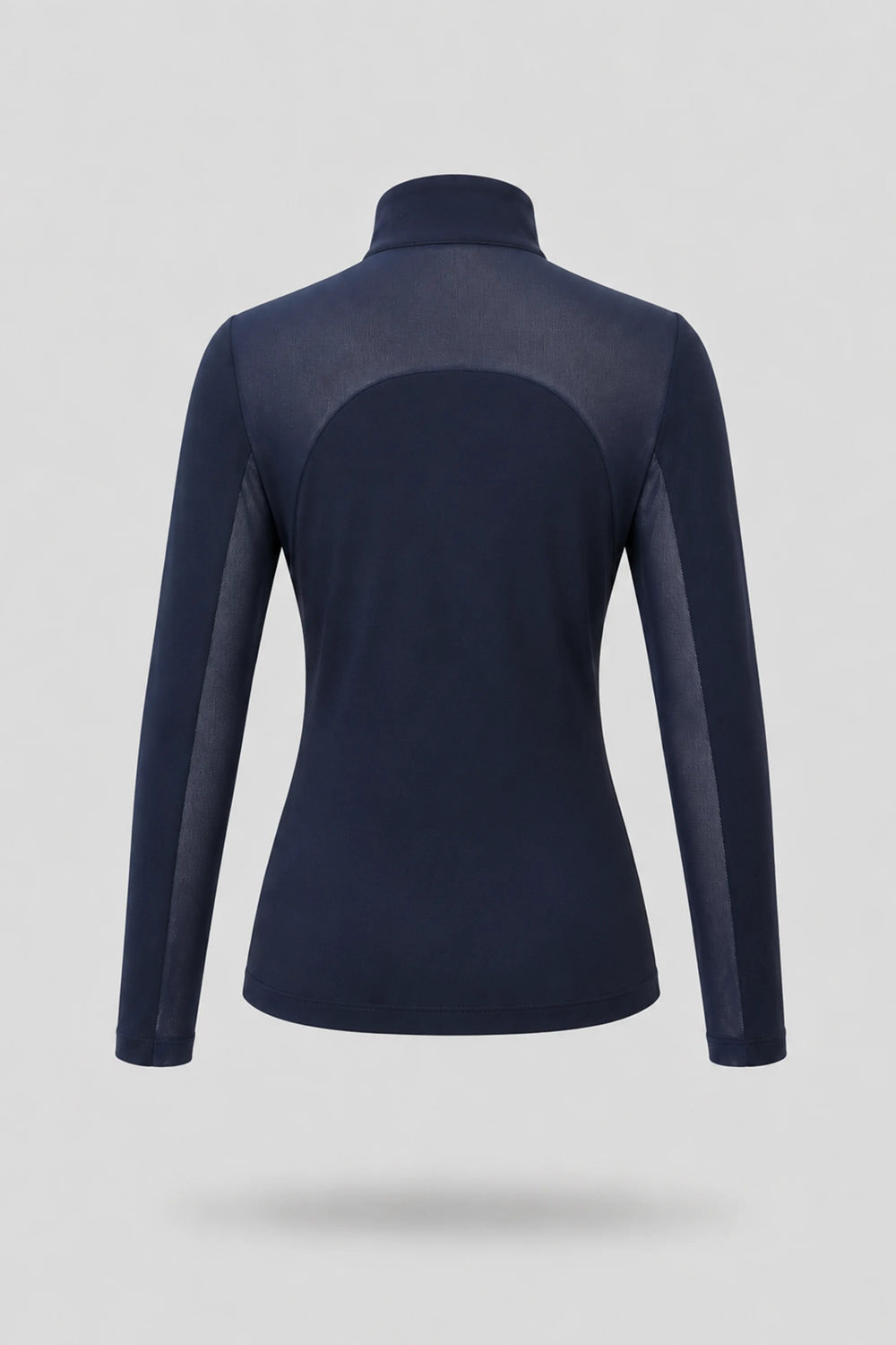 The Long Sleeve Zip Neck Golf Top - Midnight Navy