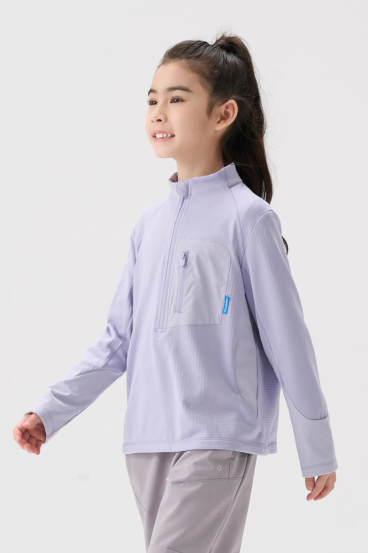 Quick-Dry Grid Fleece Pullover - Lavender Mist