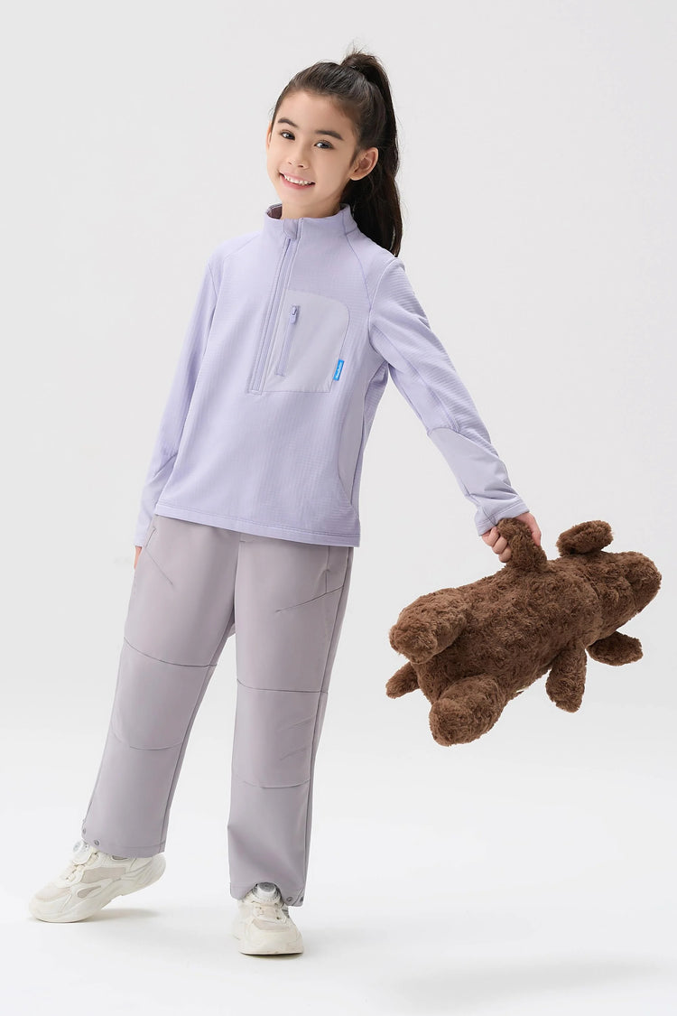 Quick-Dry Grid Fleece Pullover - Lavender Mist